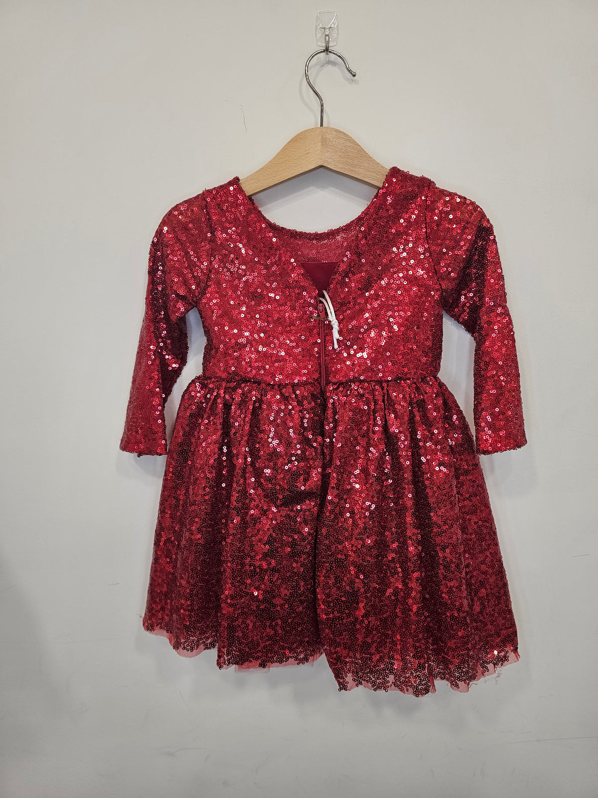 Abito Cerimonia Bimba Sequin Rosso Scintillante β¨π