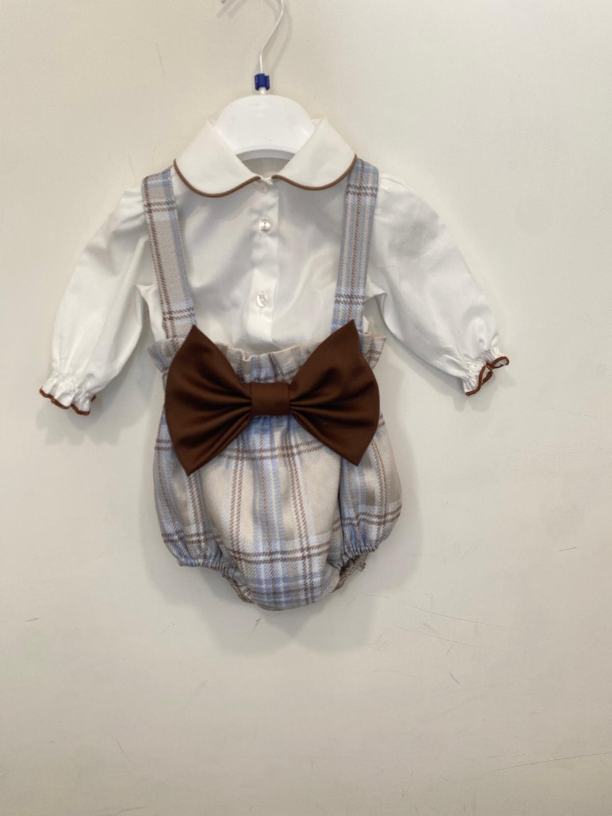 Completo Elegante Bimba 2 Pezzi Tartan con Maxi Fiocco 👧✨⭐