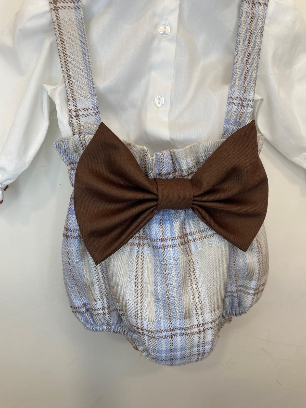 Completo Elegante Bimba 2 Pezzi Tartan con Maxi Fiocco 👧✨⭐