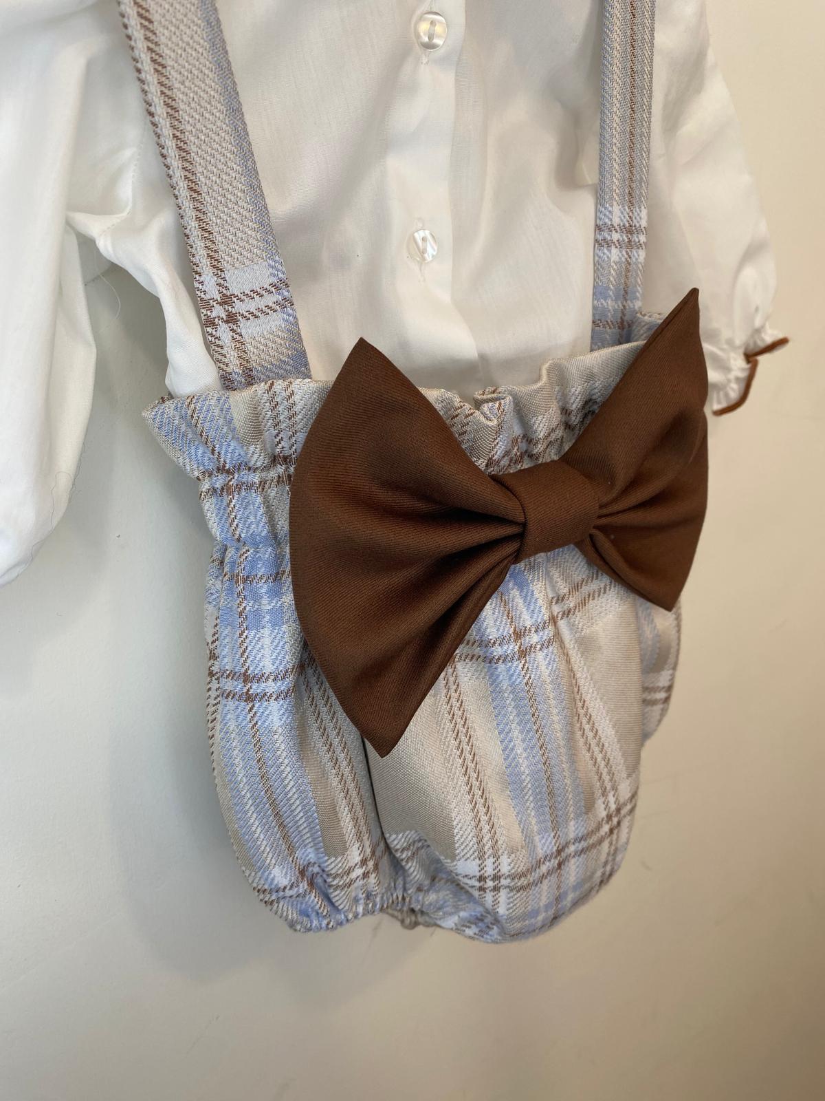 Completo Elegante Bimba 2 Pezzi Tartan con Maxi Fiocco 👧✨⭐