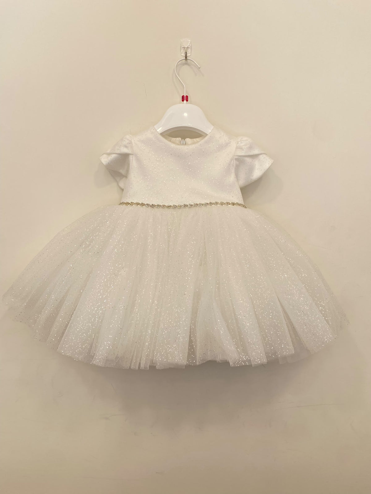 Abito da Cerimonia Bimba in Tulle Glitterato con Maxi Fiocco  👧✨⭐
