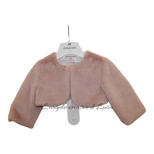 Coprispalle in pelliccia blush