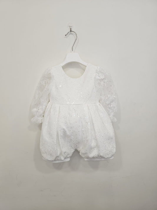 Pagliaccetto neonata con gonnellina staccabile