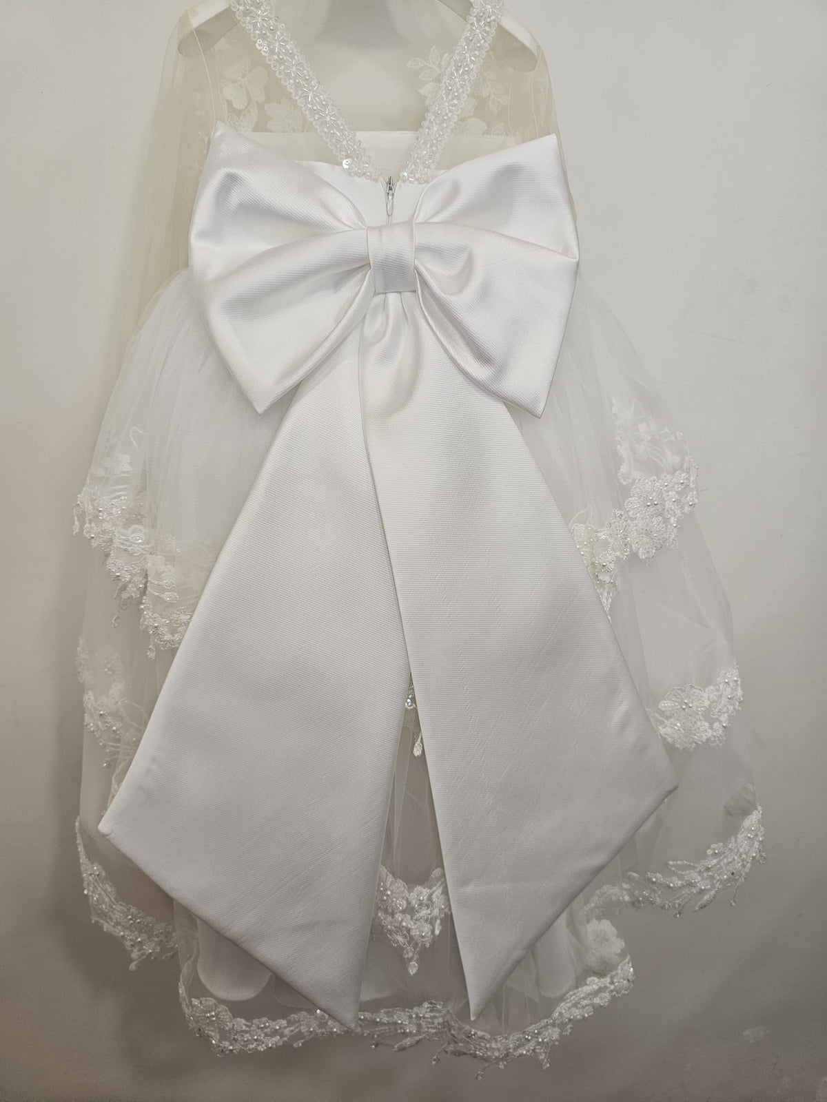 Abito da Cerimonia Principessa con Maxi Fiocco e Pizzo ✨👑
