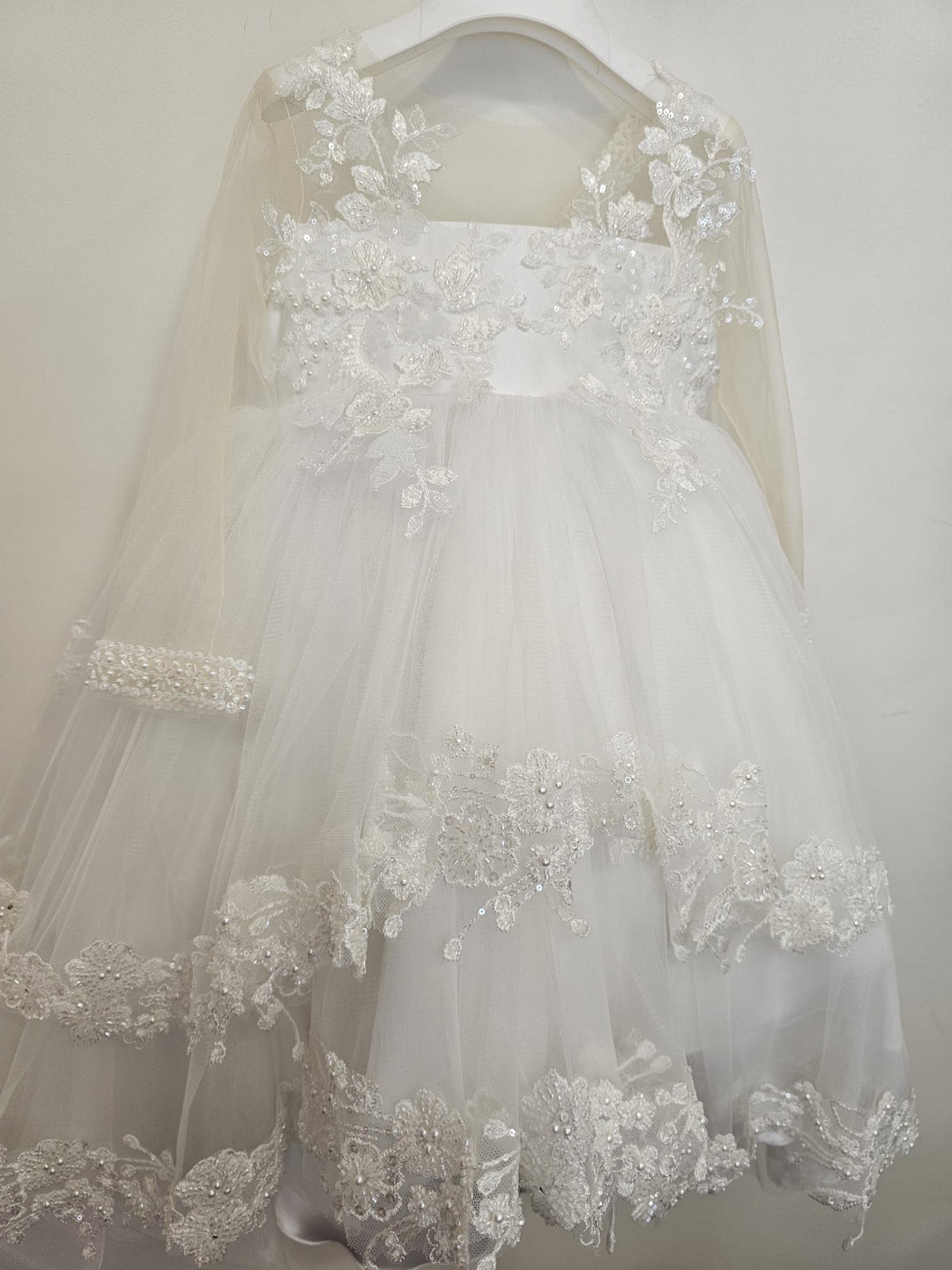Abito da Cerimonia Principessa con Maxi Fiocco e Pizzo ✨👑