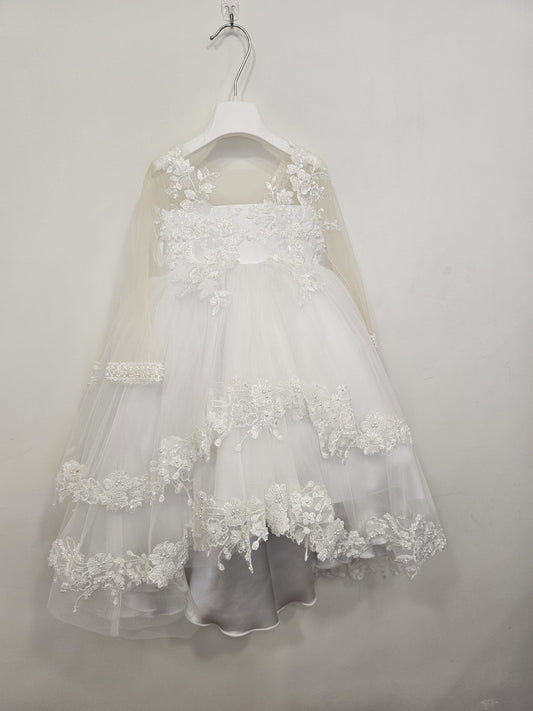 Abito da Cerimonia Principessa con Maxi Fiocco e Pizzo ✨👑