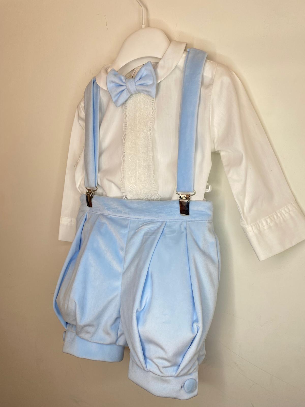 Completo Elegante Bimbo 2 Pezzi in Velluto con Camicia in Pizzo 👦✨⭐