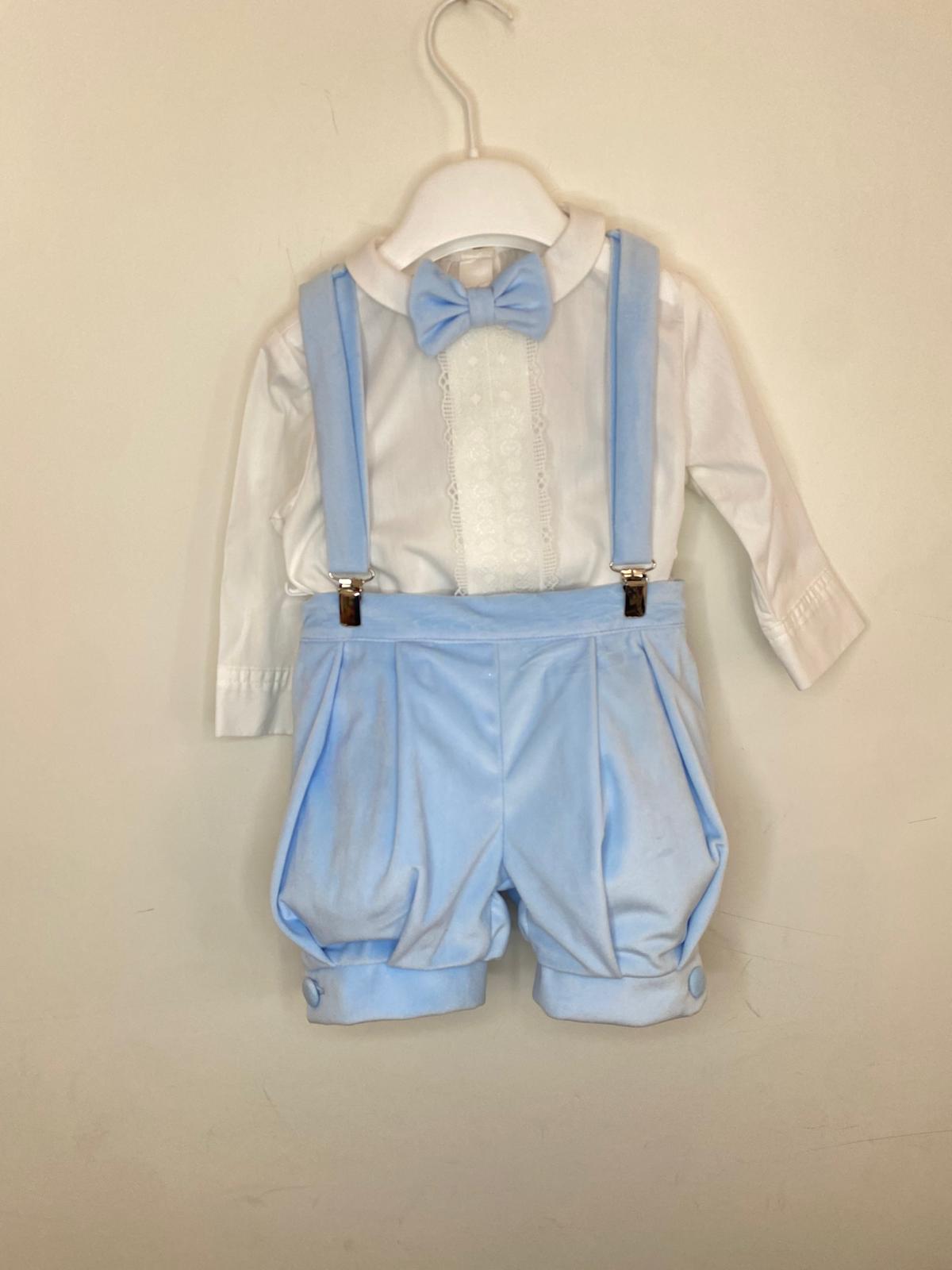 Completo Elegante Bimbo 2 Pezzi in Velluto con Camicia in Pizzo 👦✨⭐