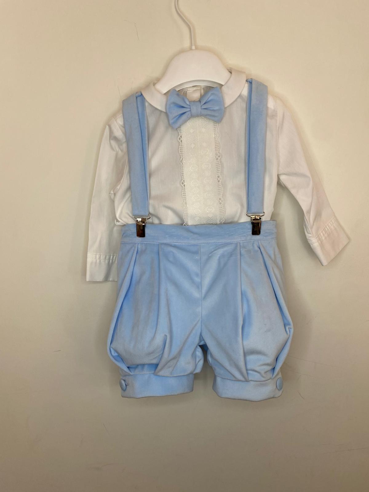 Completo Elegante Bimbo 2 Pezzi in Velluto con Camicia in Pizzo 👦✨⭐