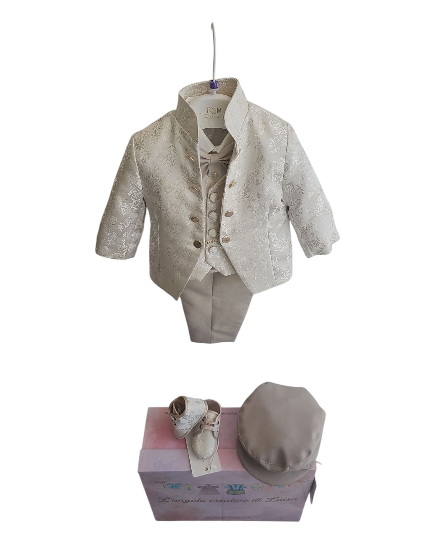 Completo damascato beige
