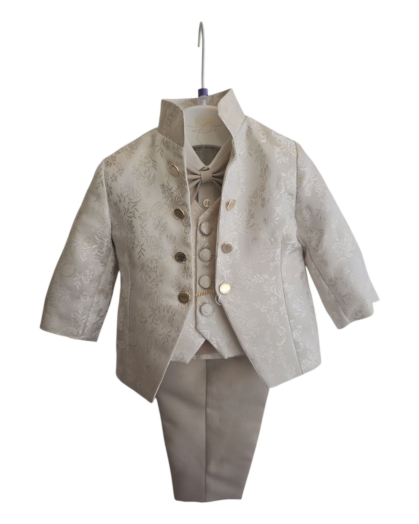 Completo damascato beige