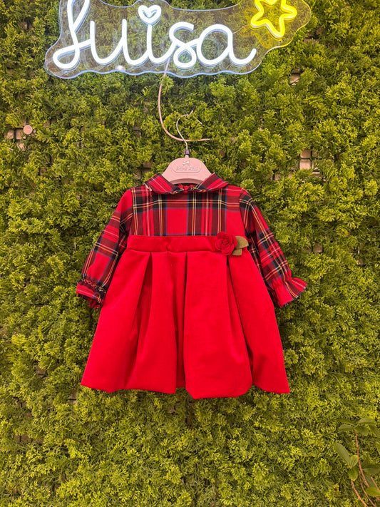 Vestina in tartan e velluto