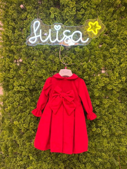 Vestito in velluto rosso