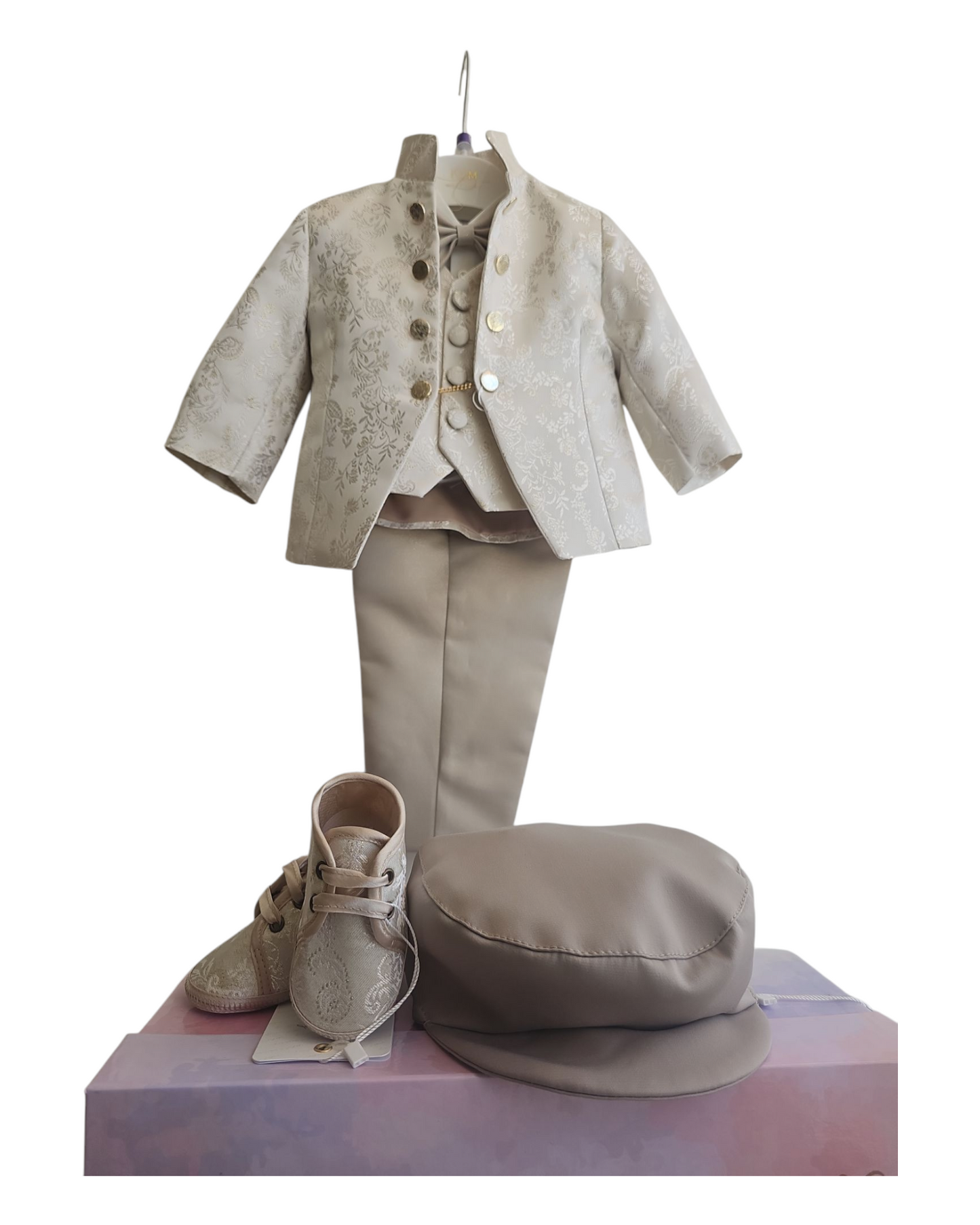 Completo damascato beige